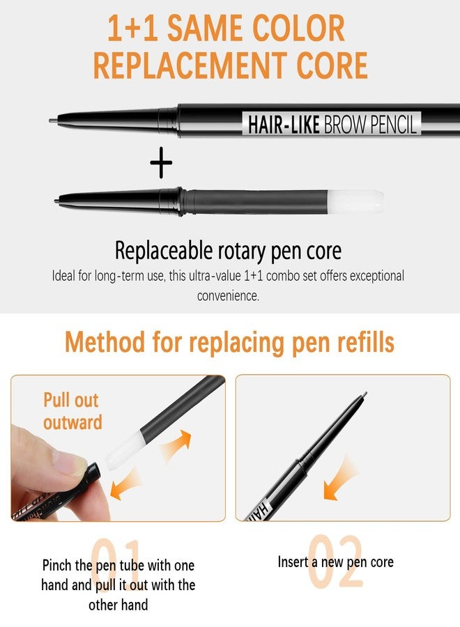 MAVENI Browcharm Microblading Brow Pencil, 0.9mm Fine Tip, Waterproof Eyebrow Pencil, with 1+1 Same Color Refills, Shapes, Defines, Fills, and Contours for Full, Natural-Looking Brows (05 Deep Brown) - Image 5